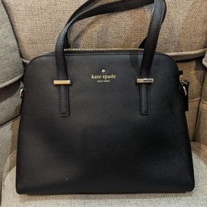 Black Kate spade purse with removable long strap